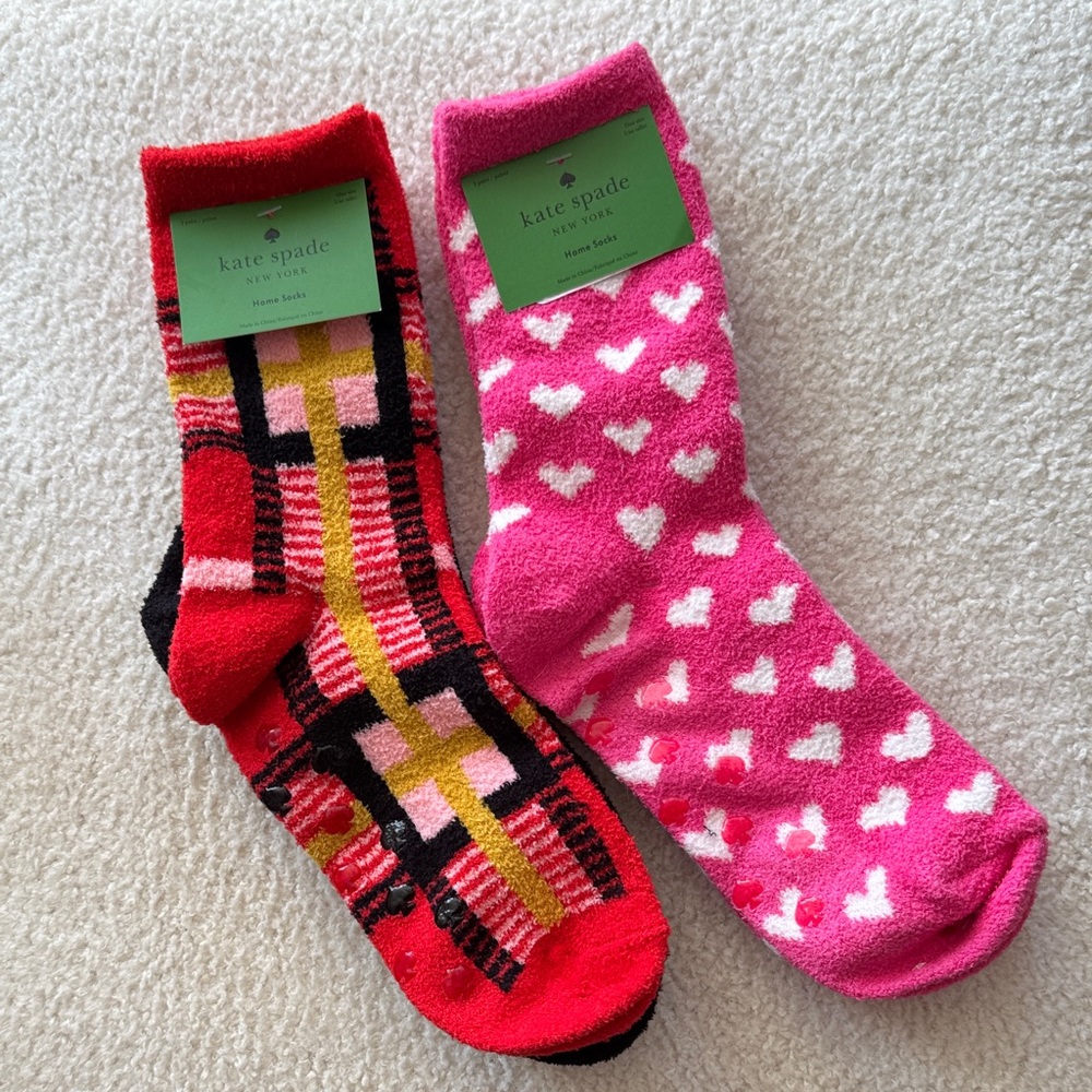 NWT Kate Spade Plush Gripper Sock Bundle